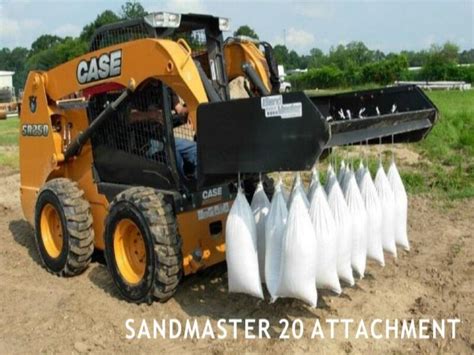 skid steer sandbag filler|sandmaster 20 attachment.